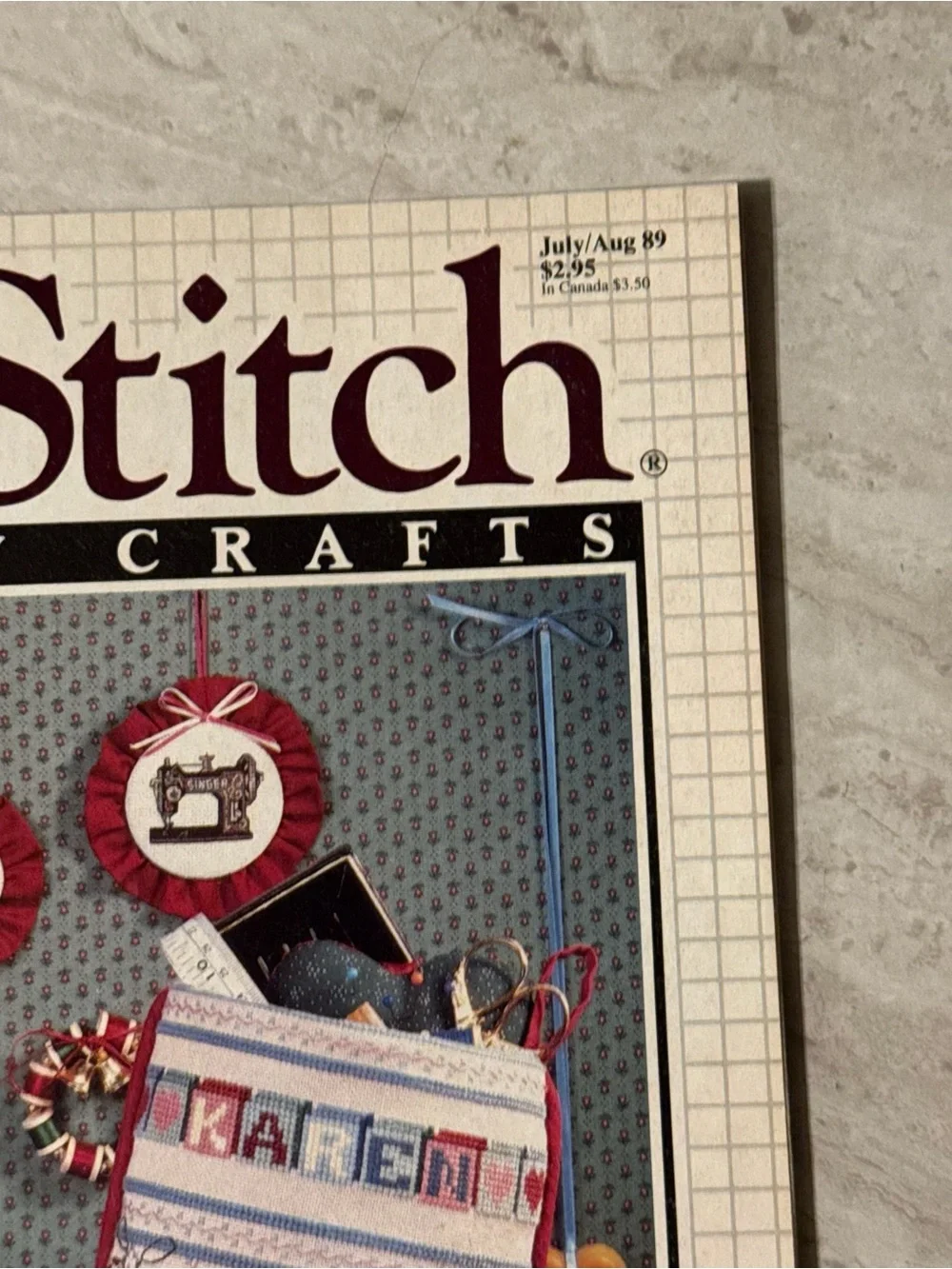 1989 Cross Stitch & Country Crafts Mag July/Aug Christmas Stockings